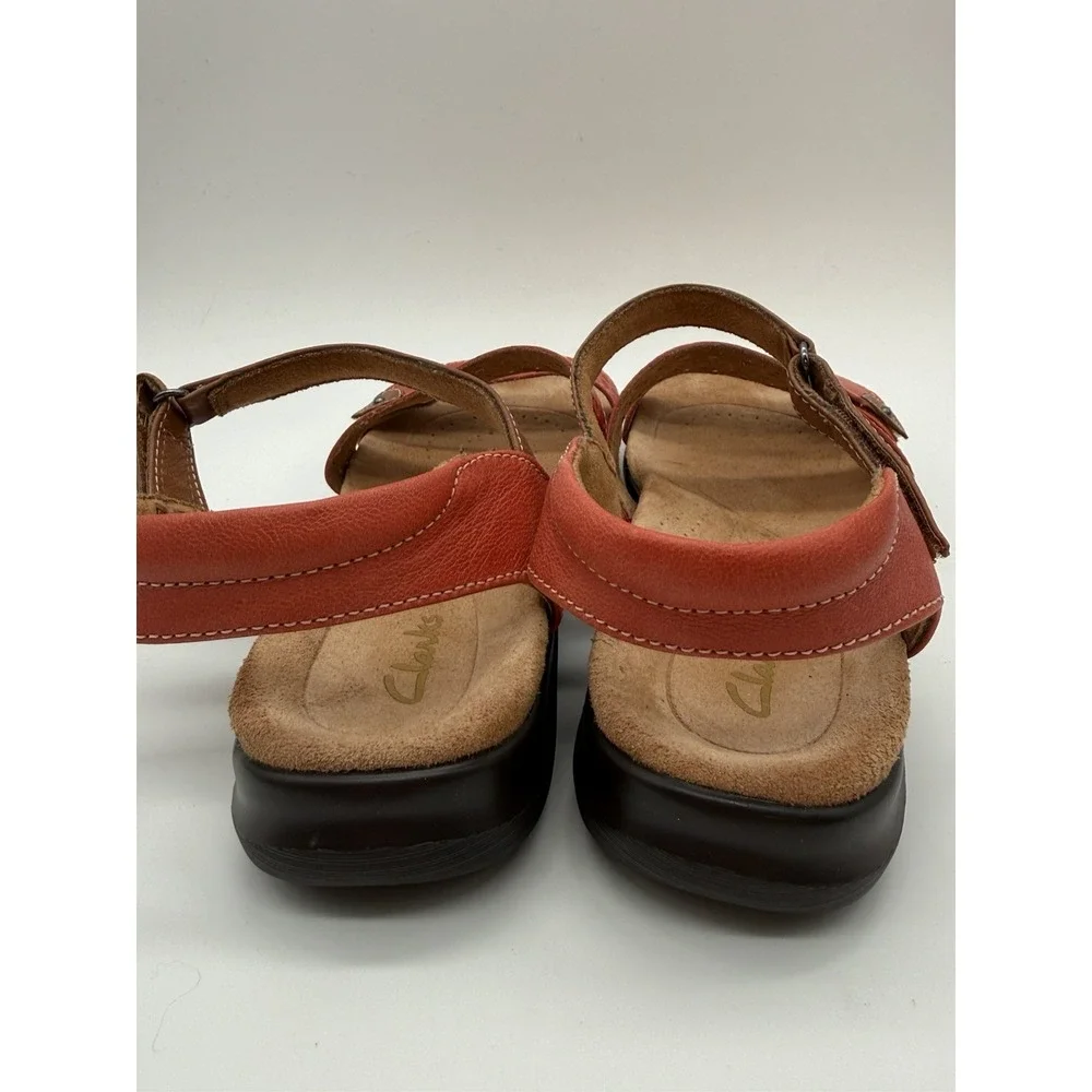 Clarks Kitly Way Women Size US 9M/UK‎ 6.5 Cut Out Detailed Strappy Wedge Sandals